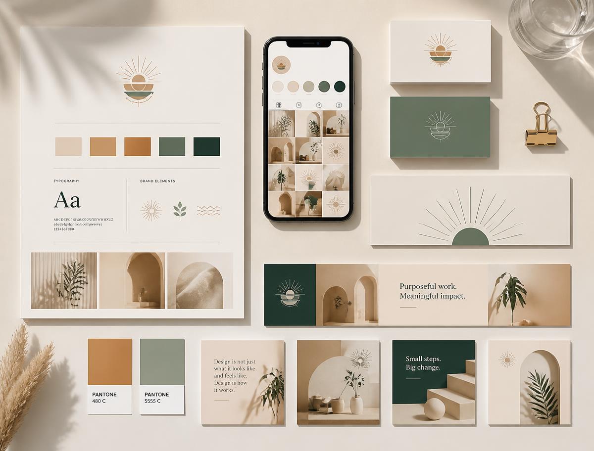 Social launch kit — Profile set, banners and four post templates per channel.
